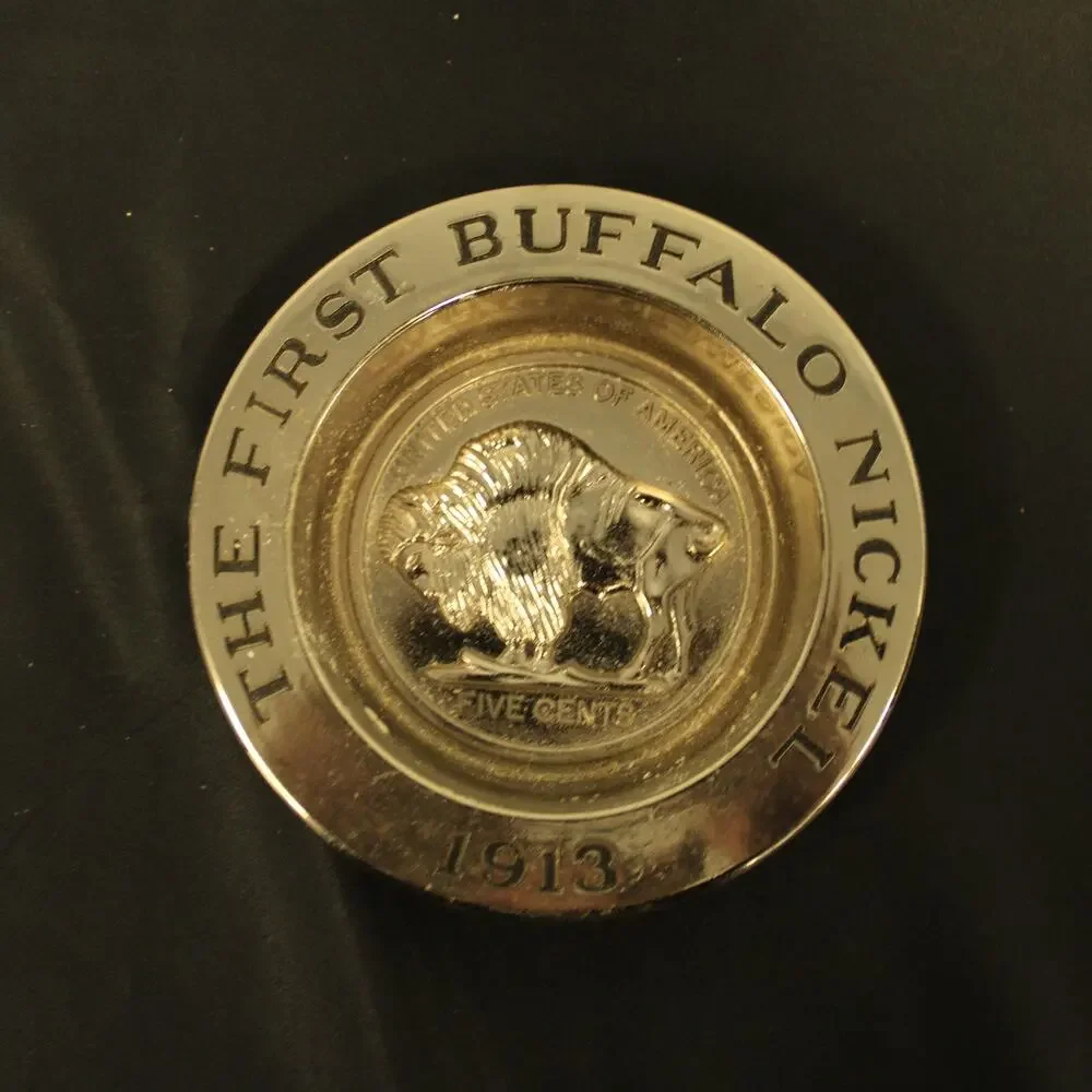 Avon Buffalo Nickel Clint Soap & Dish Liberty Dollar Empty Tribute After Shave